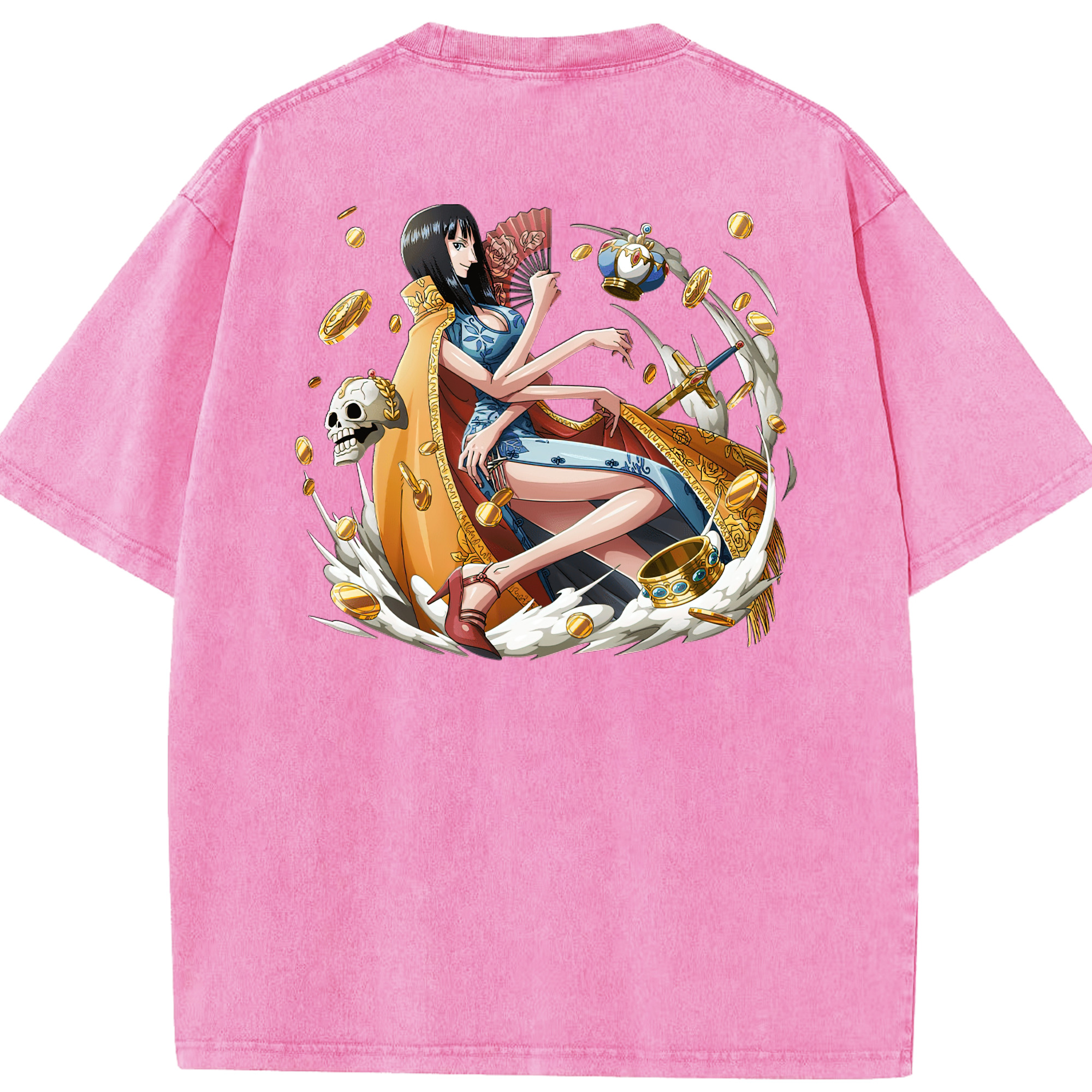 ワンピース ニコ・ロビン ONE PIECE Nico Robin 綿100% ヴィンテージ風 半袖Tシャツ（背面プリント）